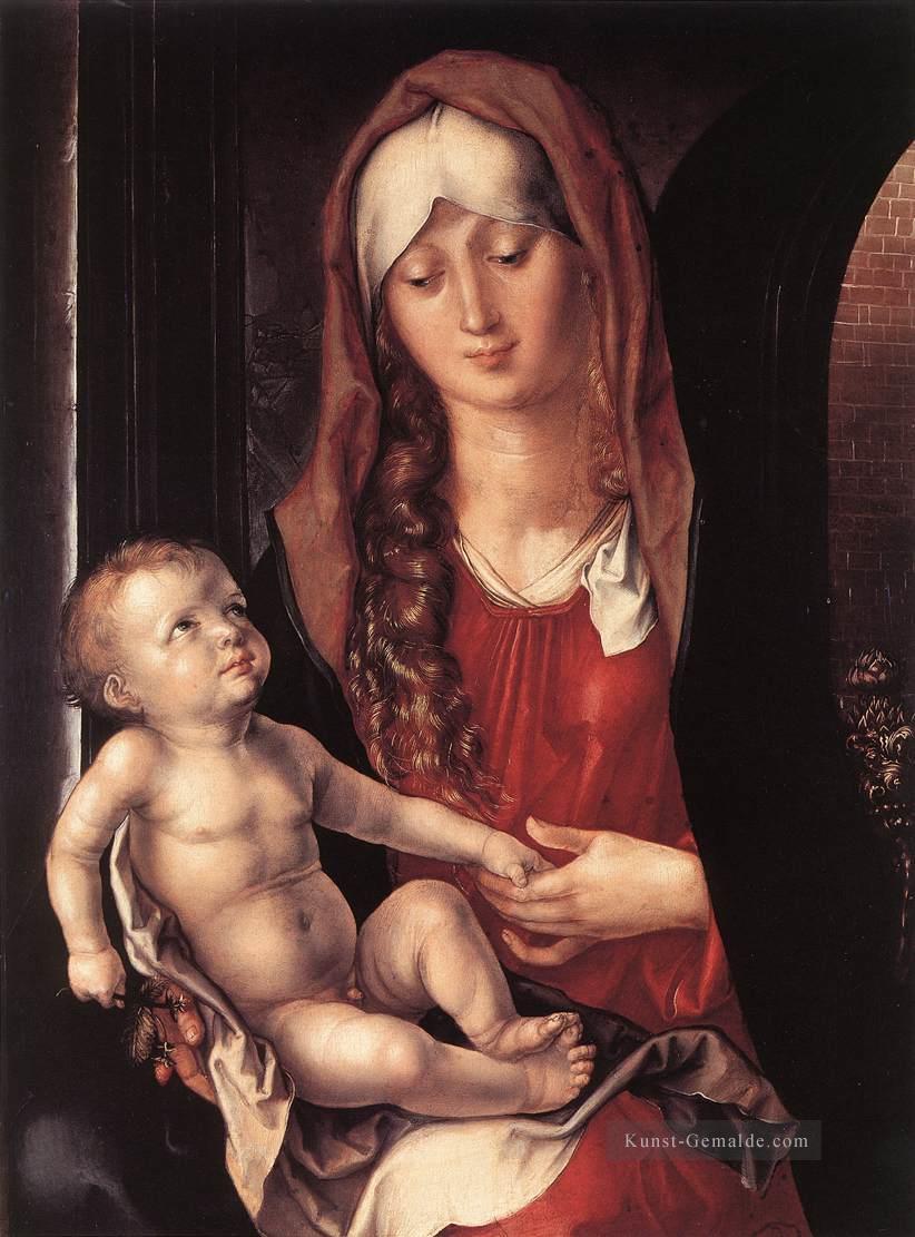 Jungfrau und das Kind vor einem Torbogen Albrecht Dürer Ölgemälde